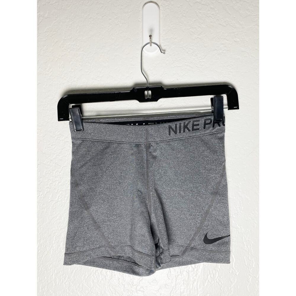Women’s Nike Pro Dri-Fit Training Shorts Grey Black Running Workout Gym Pilates